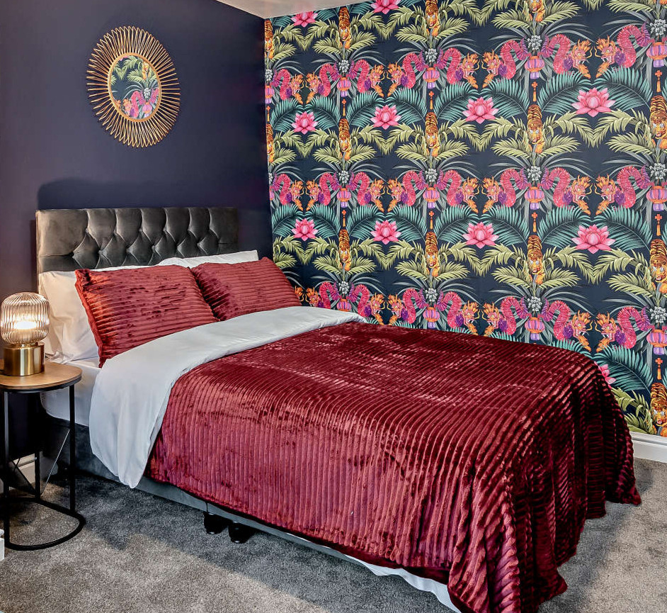 Stylish Victorian double bedroom at The Gathering House, Buxton