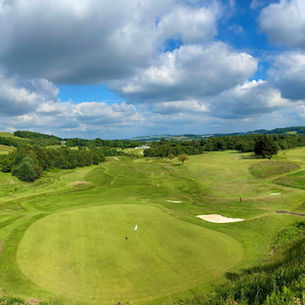 Golfers teeing off at Cavendish Golf Club, Buxton