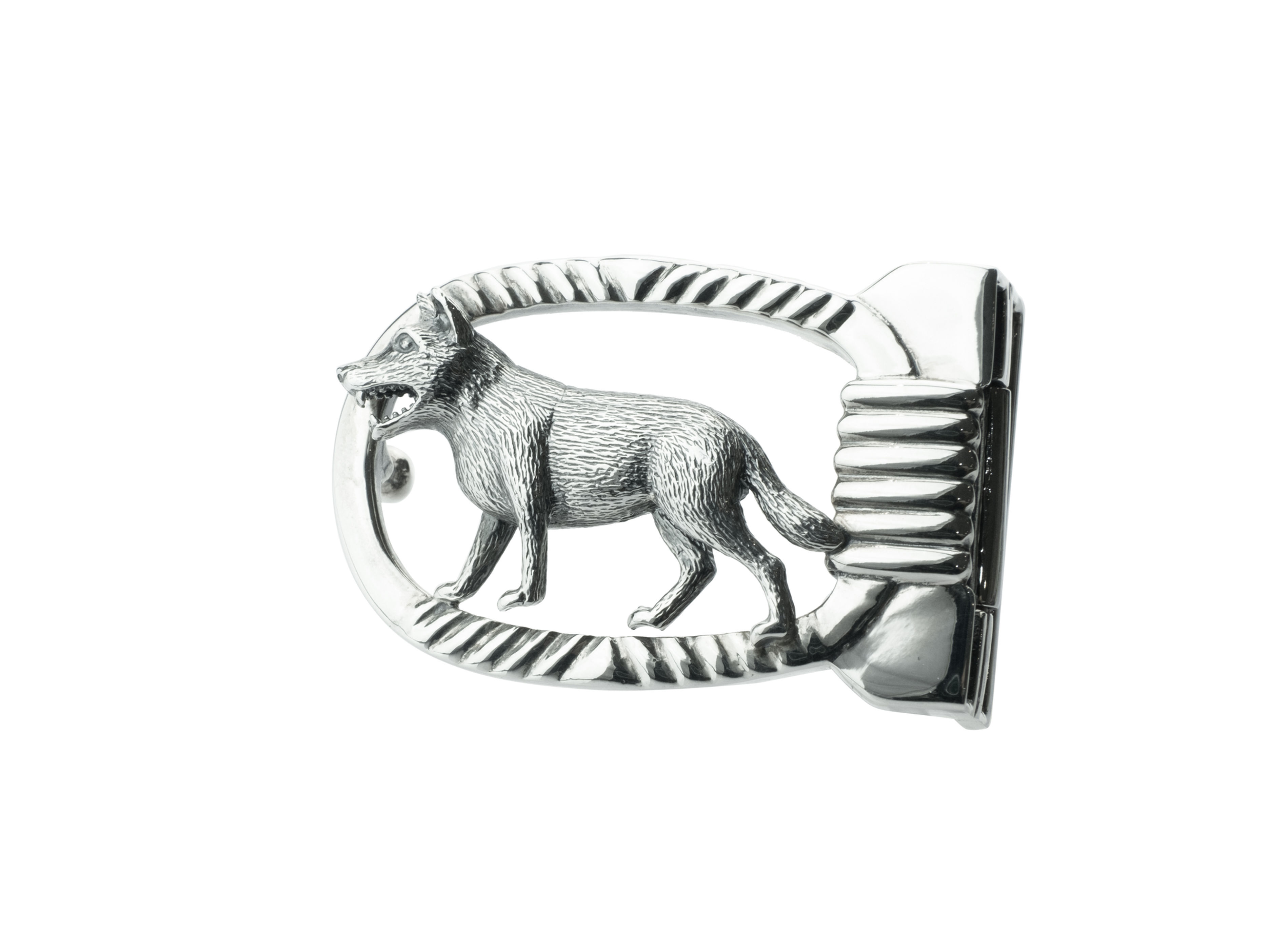 Sterling Silver Wolf Belt Buckle