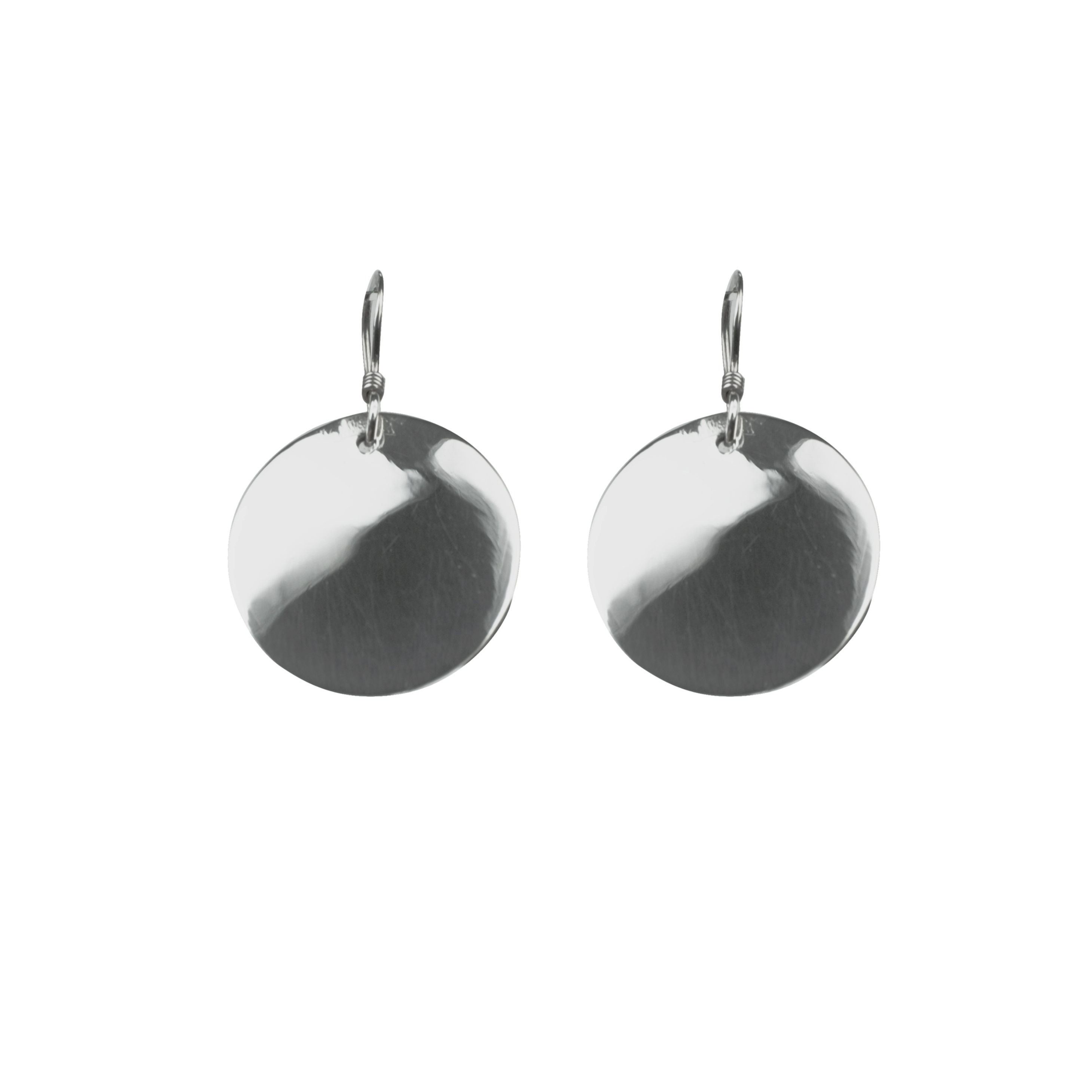 Sterling Silver Round Coin Earrings