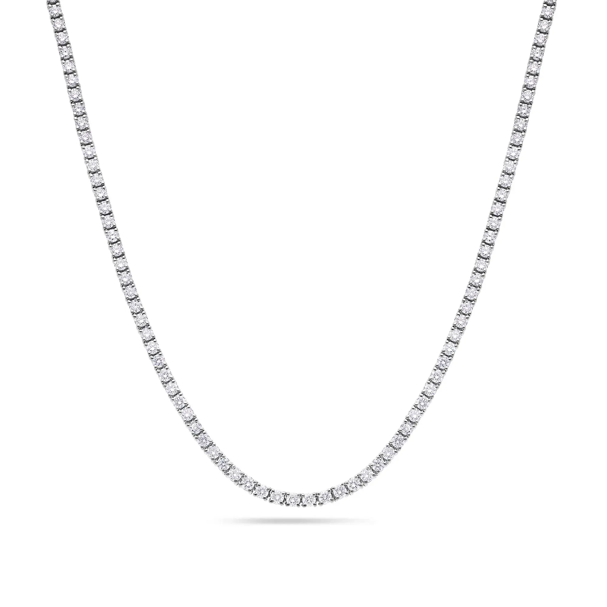 14K Gold Natural 3 Carat Diamond Tennis Necklace