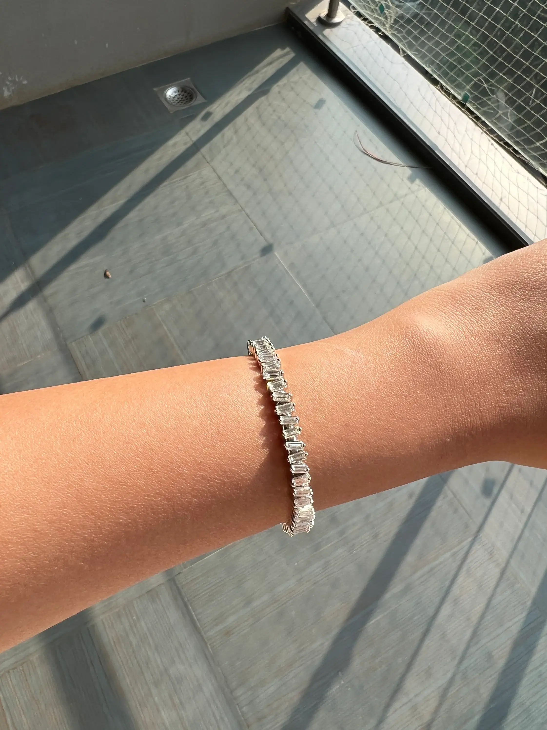 14k Solid Gold 4.5ct Natural Diamonds Baguette Flexible Bracelet