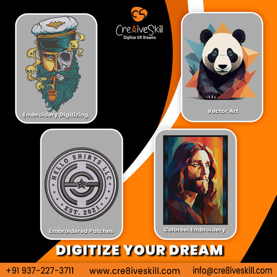 Professional Embroidery Digitizing & Vector Art Services | Cre8iveSkill