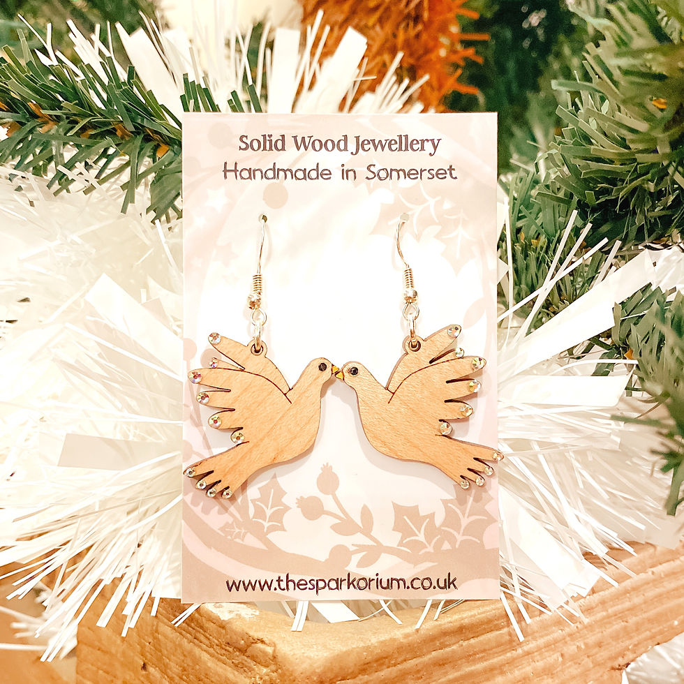 Christmas Dove Dangle Earrings