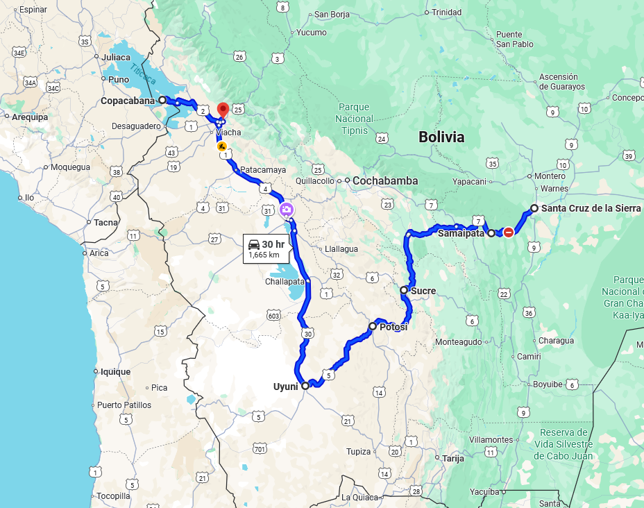 Map of Bolivia Trip.png