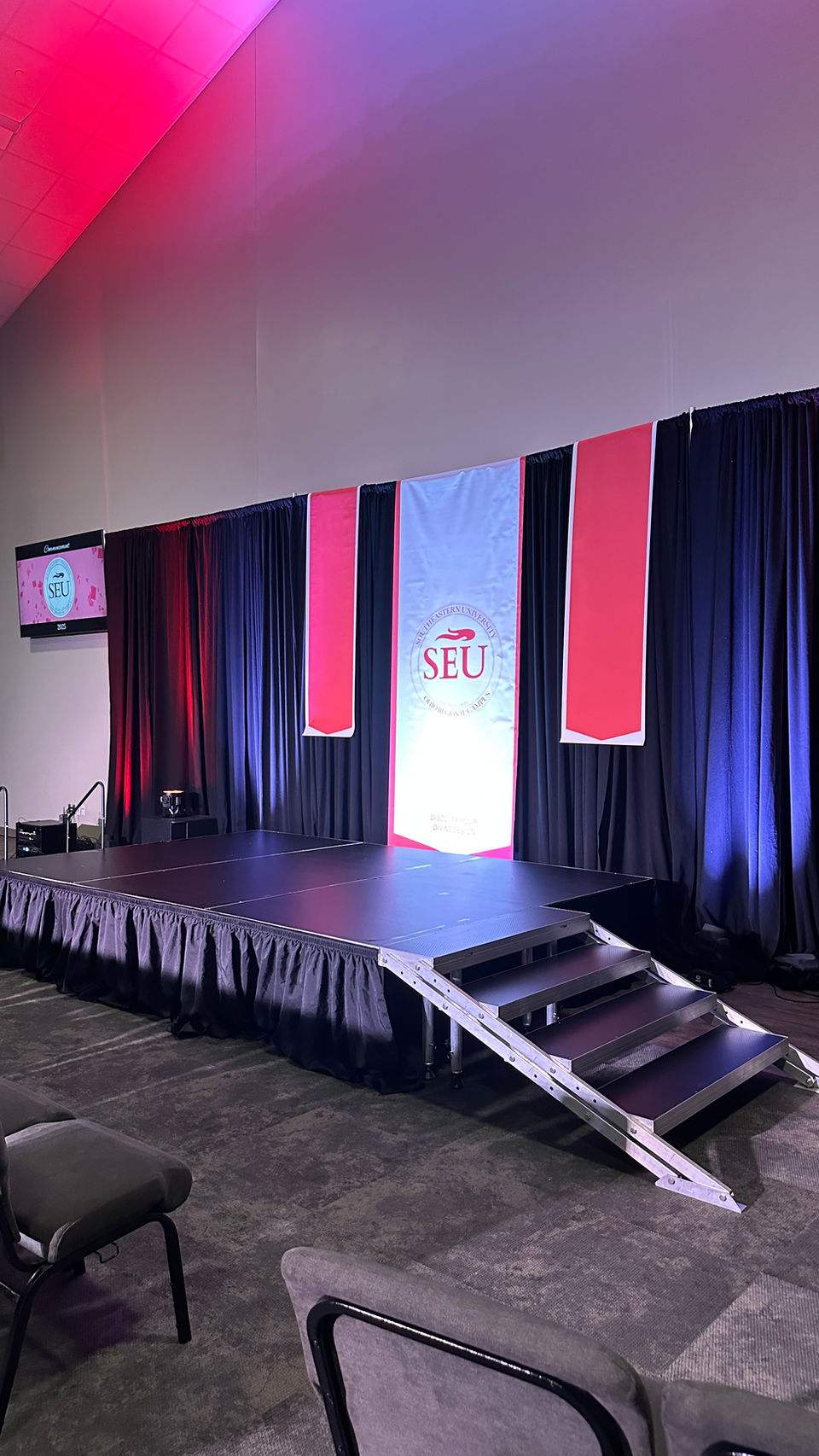 12x8 portable stage rental for weddings and events in Columbus Ohio by Eden Rentals