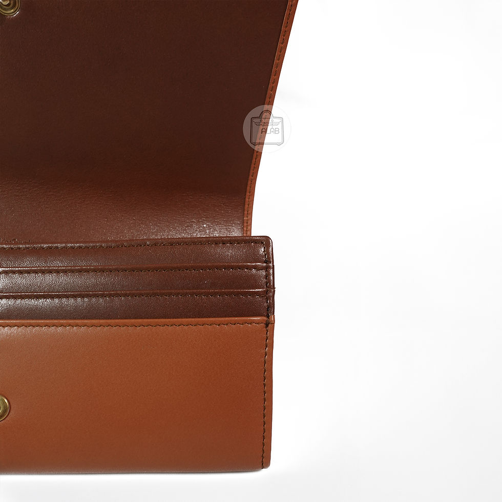 Hình thu nhỏ: Yves Saint Laurent Ví Dài Gập Dập Chữ Nâu
