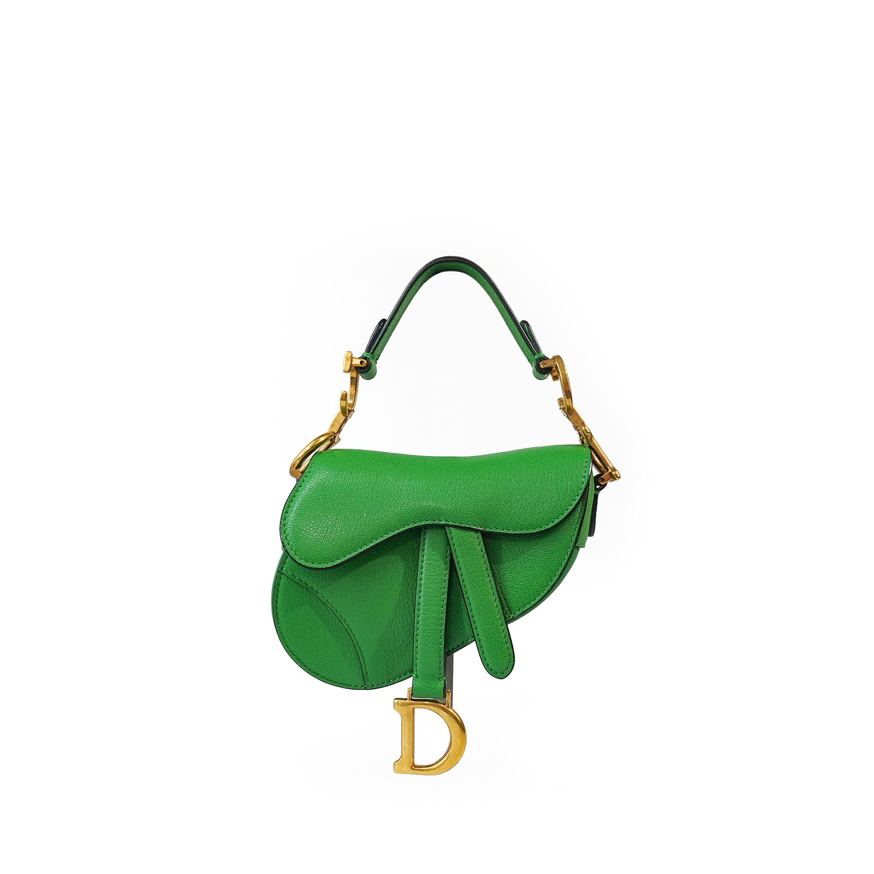 Dior Saddle Bag with Strap Mini Xanh Lá