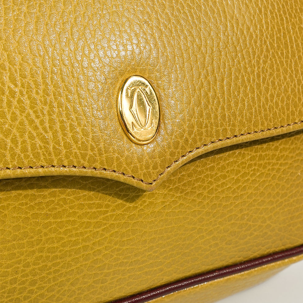 Thumbnail: Cartier Vintage Must de Flap Shoulder Bag Vàng Nâu
