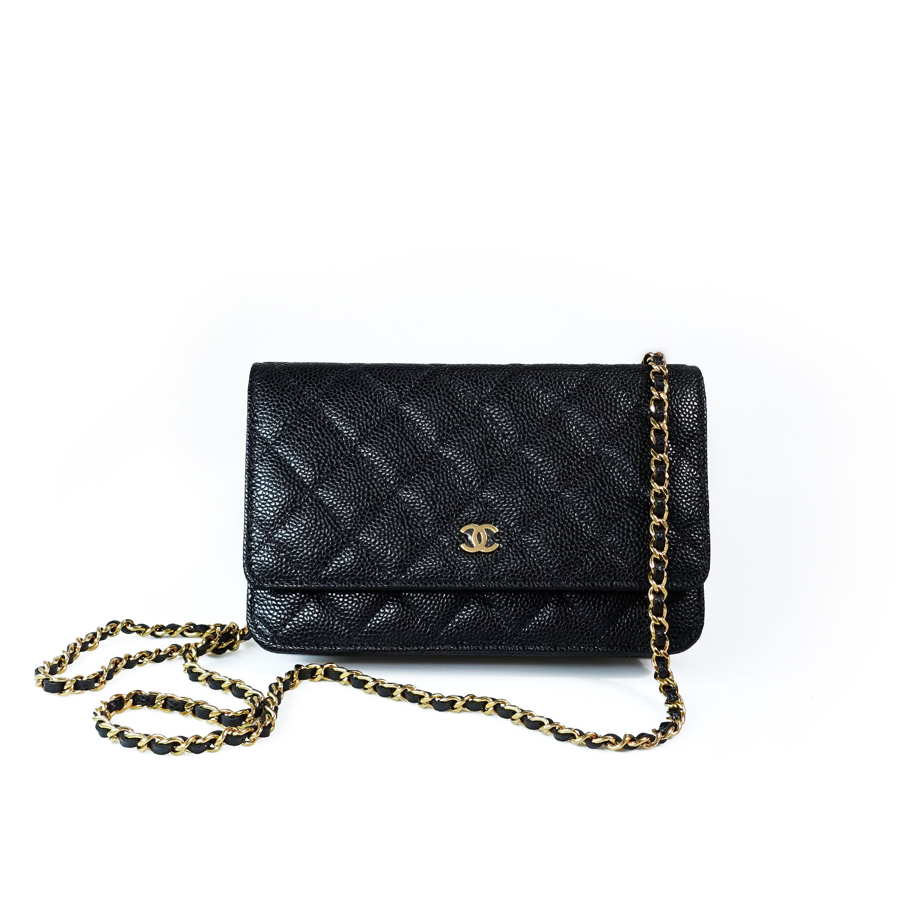 Chanel Caviar Woc Classic Wallet Shoulder Bag Đen