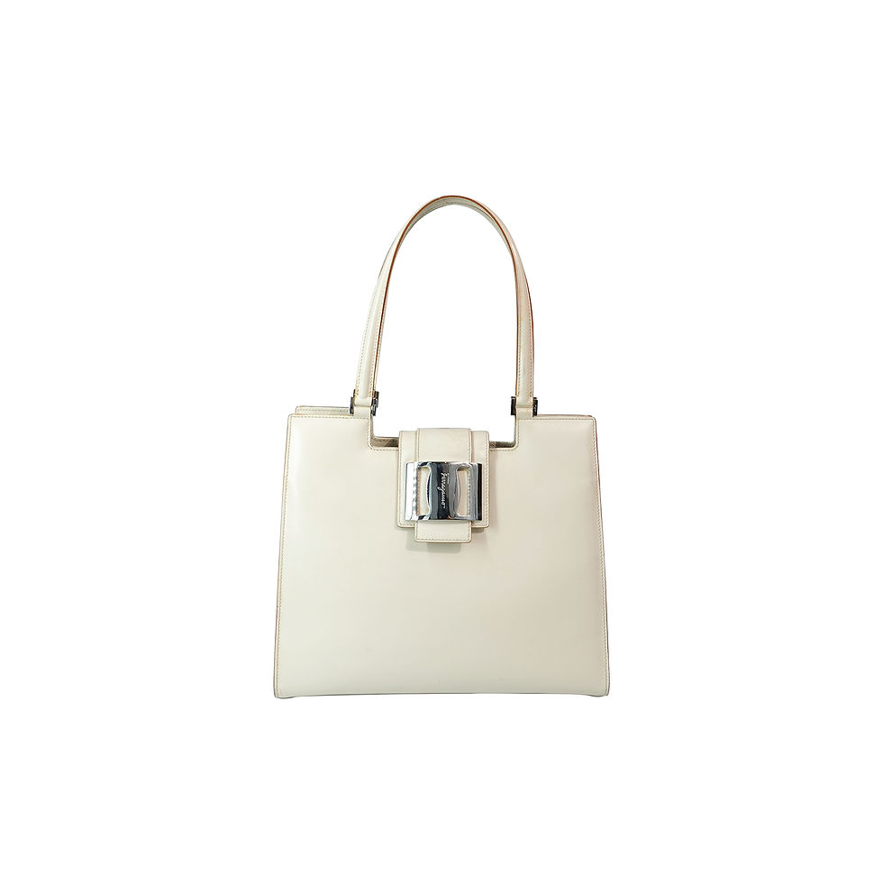 Salvatore Ferragamo Handbag Cream Leather