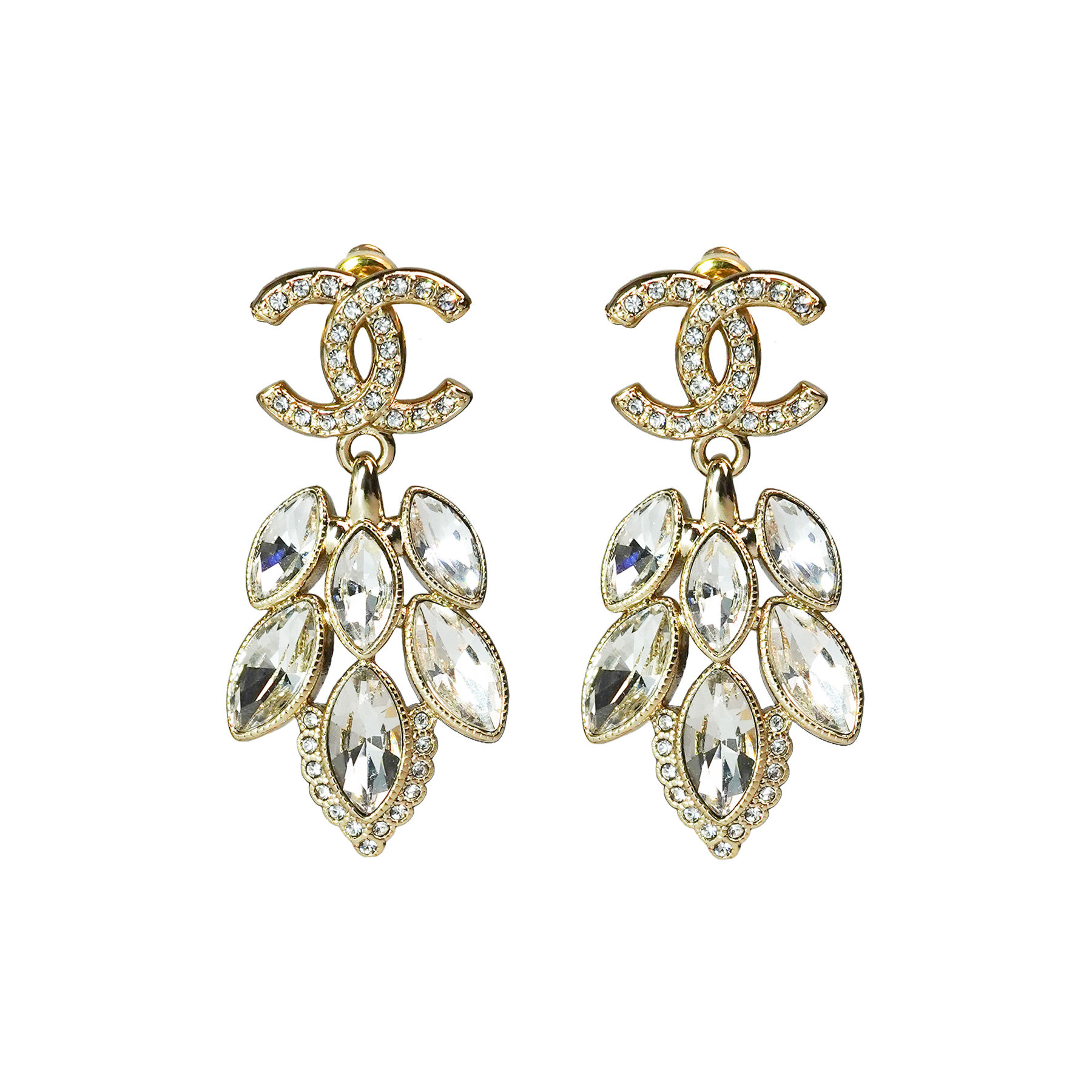 Chanel Hoa Tai Chùm Pha Lê