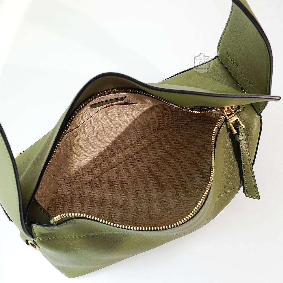 Hình thu nhỏ: Loewe Puzzle Leather Hobo Shoulder Bag Xanh Bơ