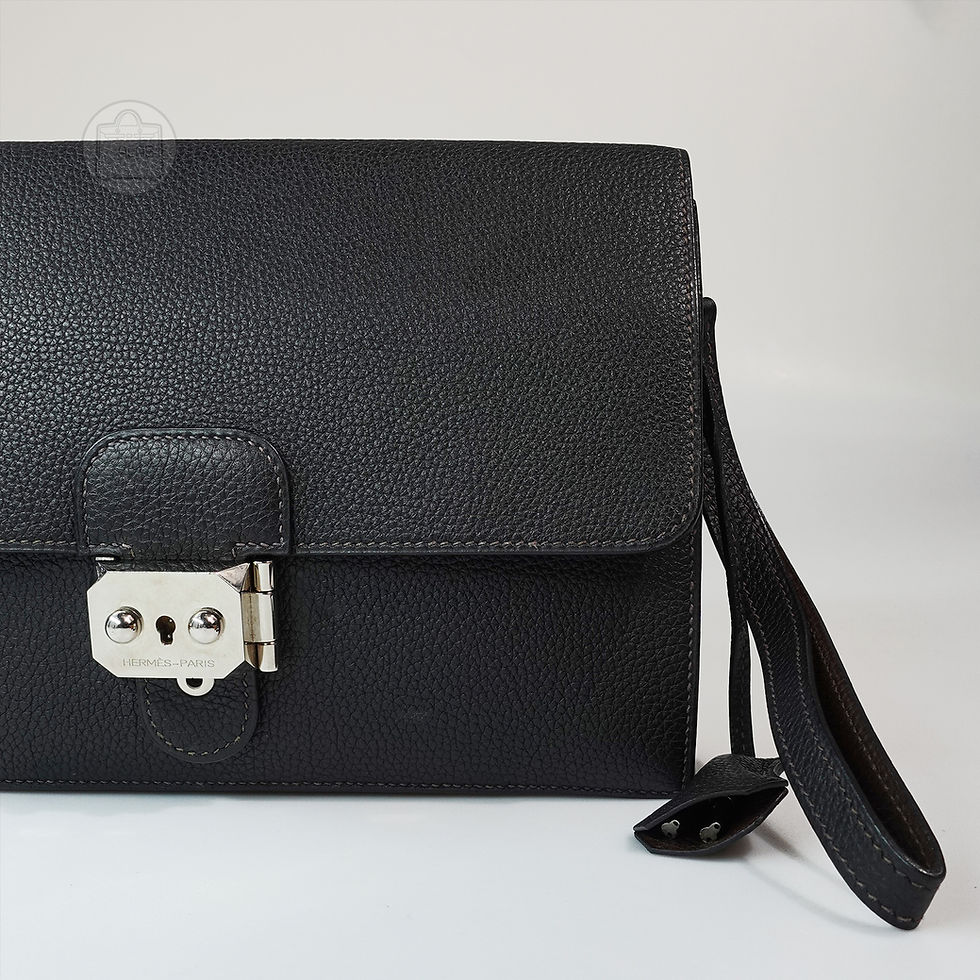 Hình thu nhỏ: Hermes Clutch Padlock Đen