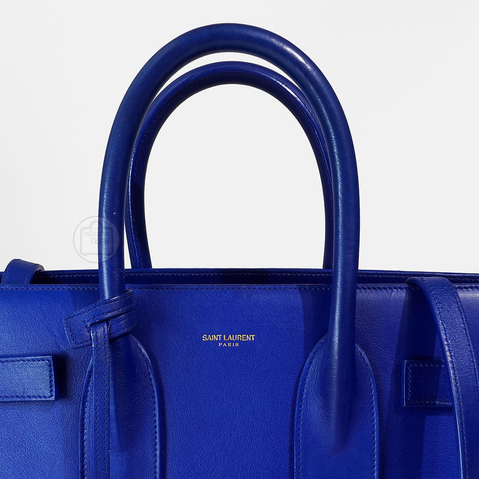 Thumbnail: Saint Laurent Sac De Jour Baby Leather Tote Xanh Dương