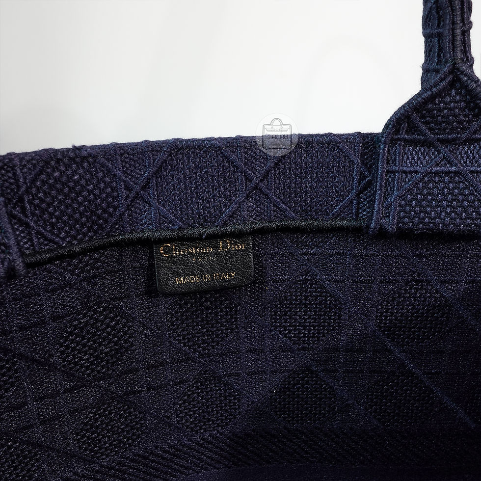 Thumbnail: Christian Dior Canvas Book Tote Large Bag Xanh Đen