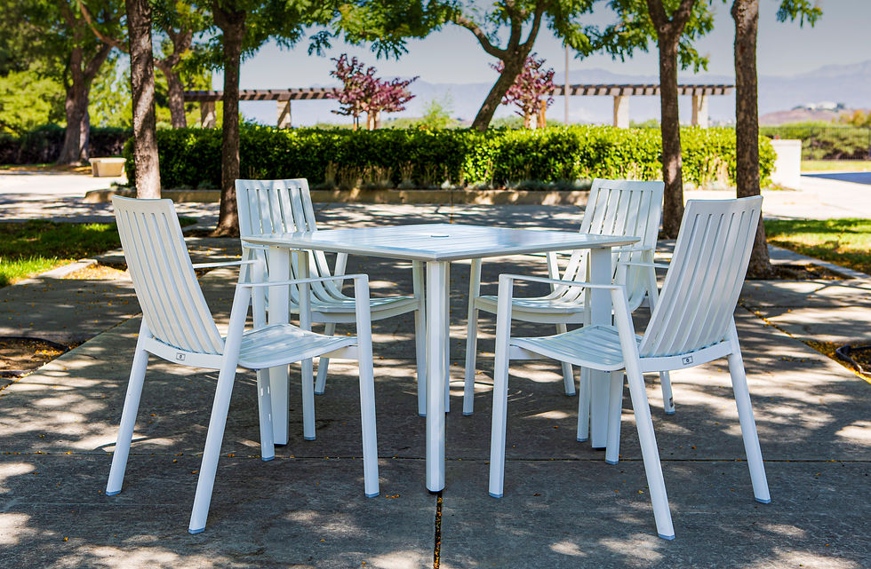 Thumbnail: 38"x38" ADA Aluminum Slats Dining Table