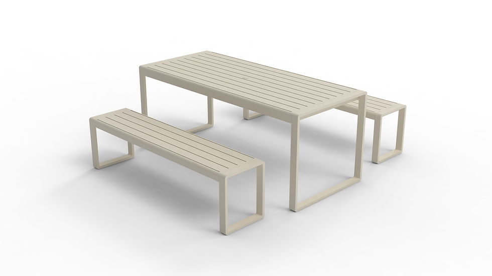 Thumbnail: 72" "Loop" Alu. Picnic Table & Bench set
