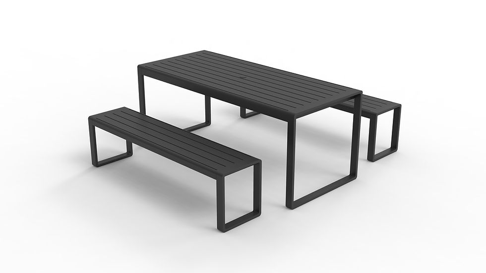 Thumbnail: 72" "Loop" Alu. Picnic Table & Bench set