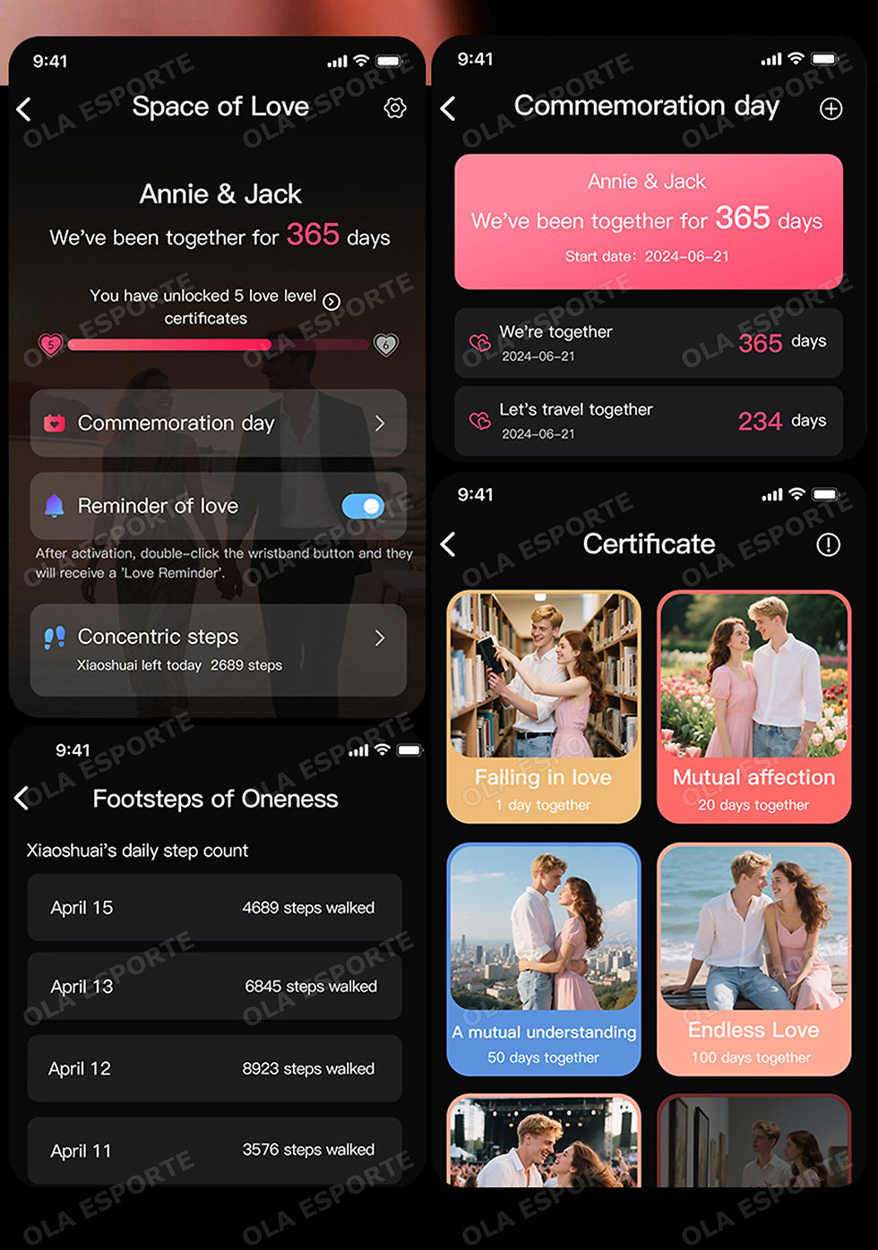 Thumbnail: Smart Couple Ring Bluetooth Connection Multiple Sports Modes Pedometer Fitness R