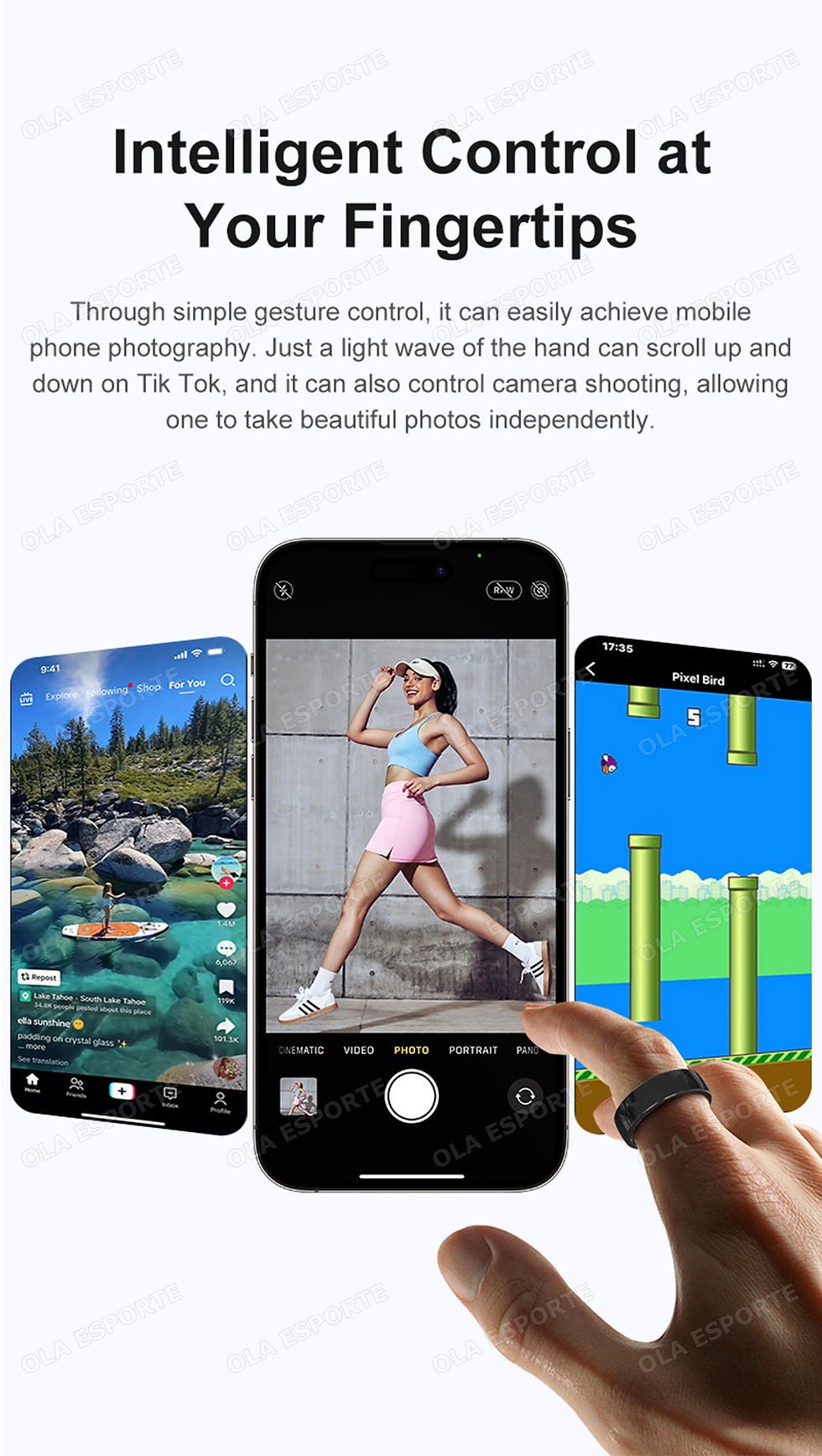 Thumbnail: Smart Couple Ring Bluetooth Connection Multiple Sports Modes Pedometer Fitness R