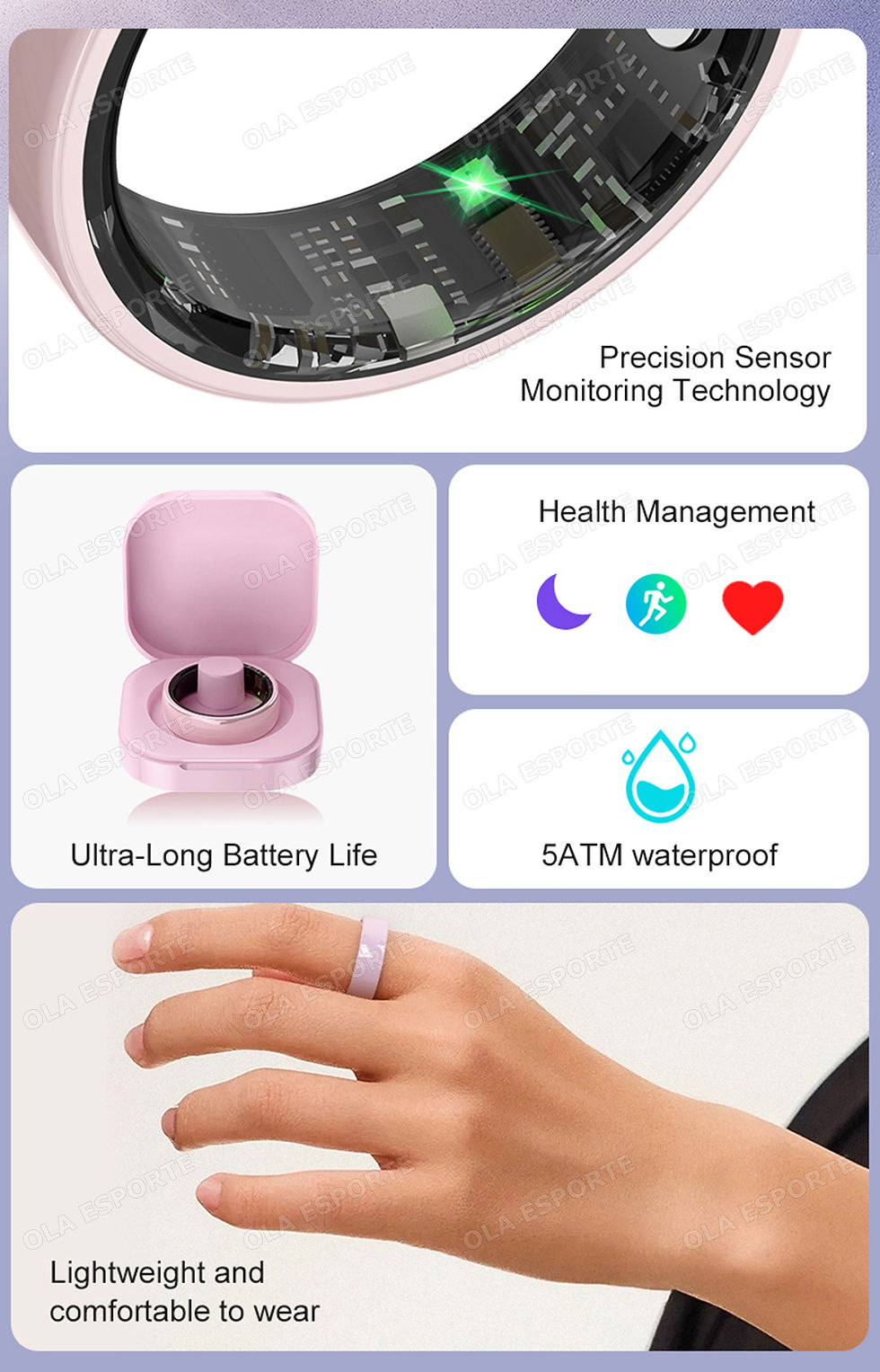 Thumbnail: Smart Couple Ring Bluetooth Connection Multiple Sports Modes Pedometer Fitness R
