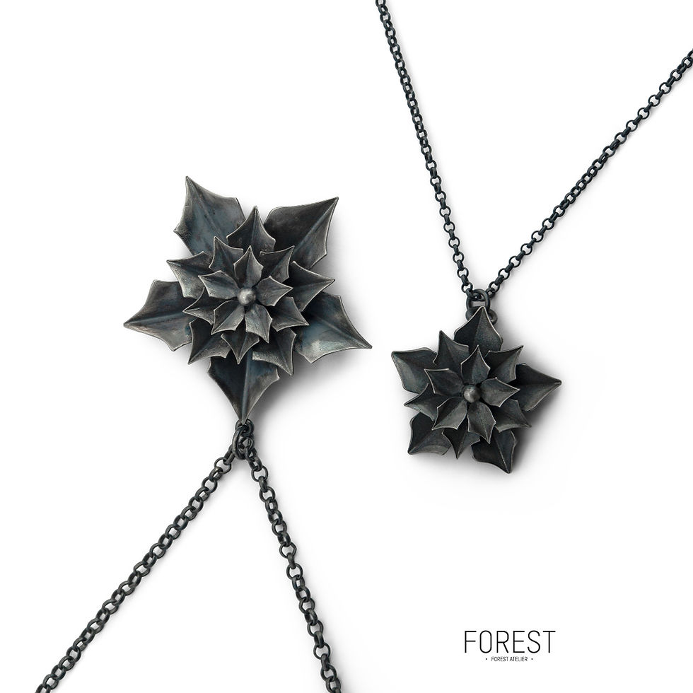 Küçük resim: ForestAtelier-Origami Çiçek Kolye - 2-2