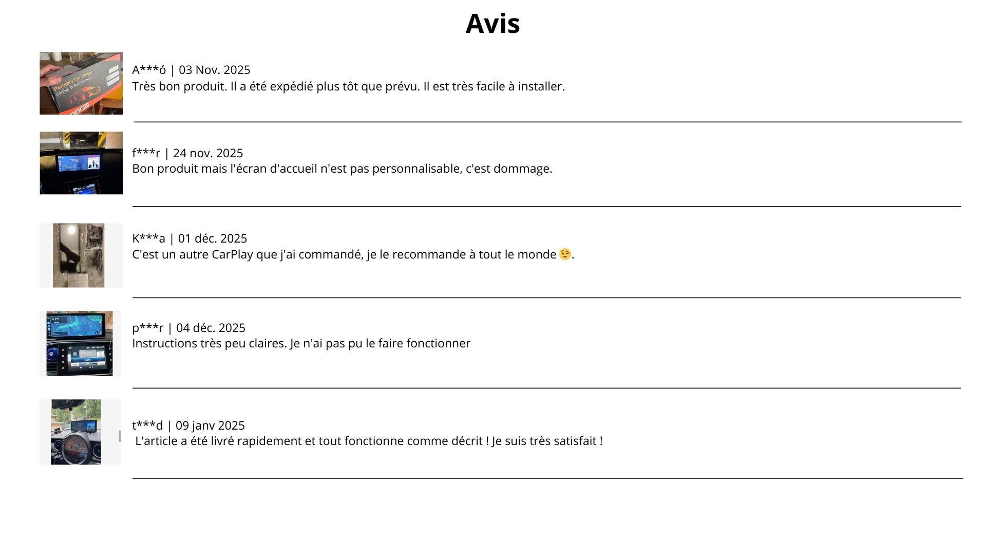 Sn  18 nov. 2025 Le colis est arrivé rapidement. Très rapidement même. Tout est parfait. J