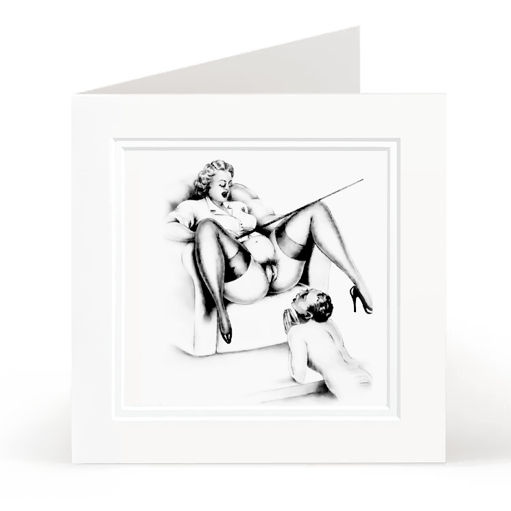 Worshiping Slave Boy Naughty Greeting Card