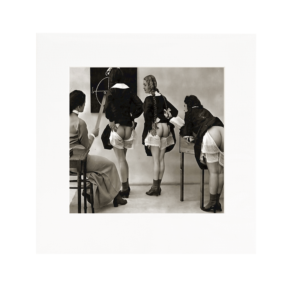 Thumbnail: School Girls Spanking Vintage Erotica Greeting Card