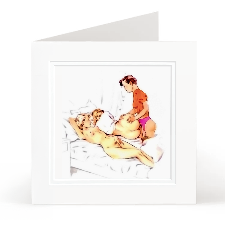 Three in a Bed Cheeky Adult Card