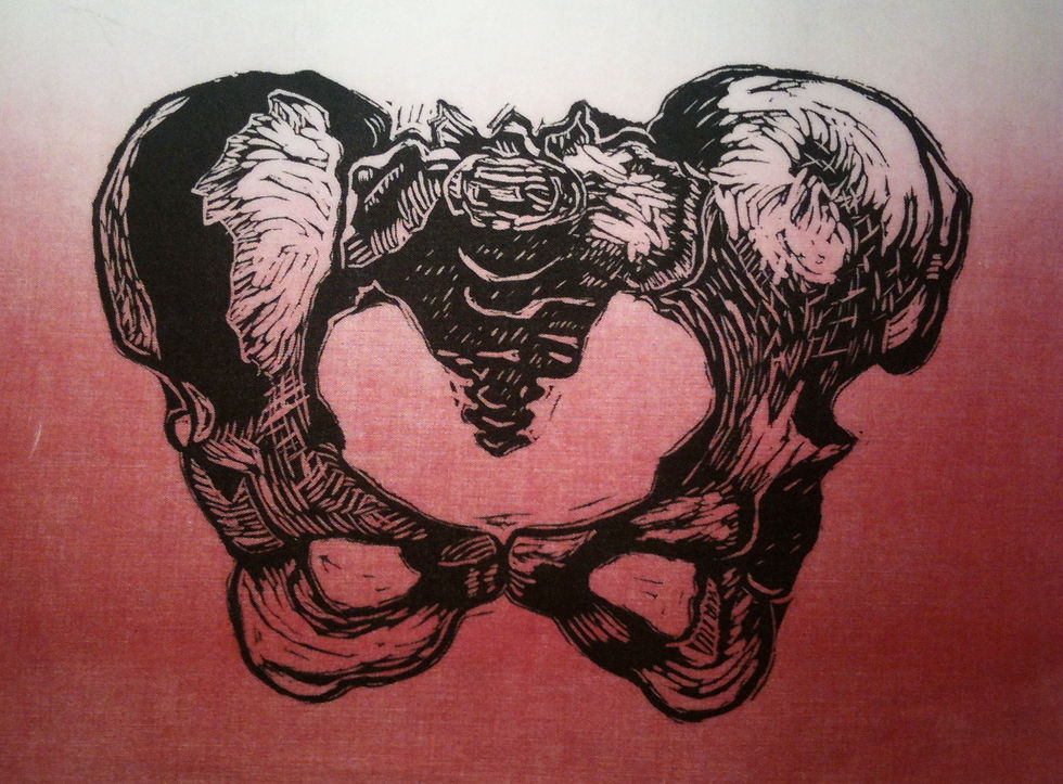 Priscilla Read, Pelvis Linocut