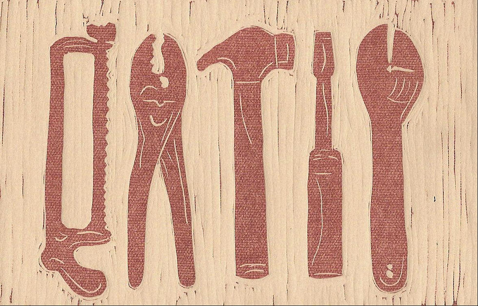 Karla Wilhelm, Tools, Linocut