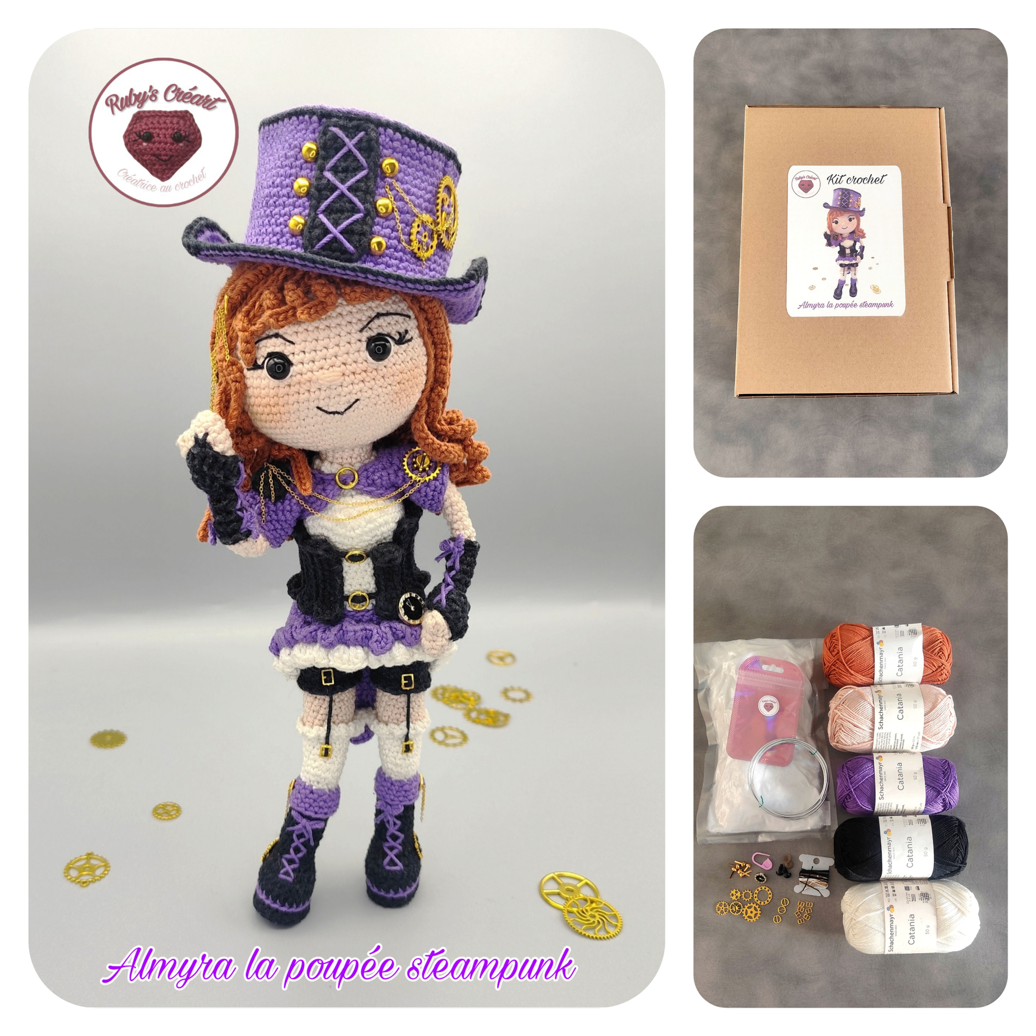 Kit crochet Almyra la poupee steampunk