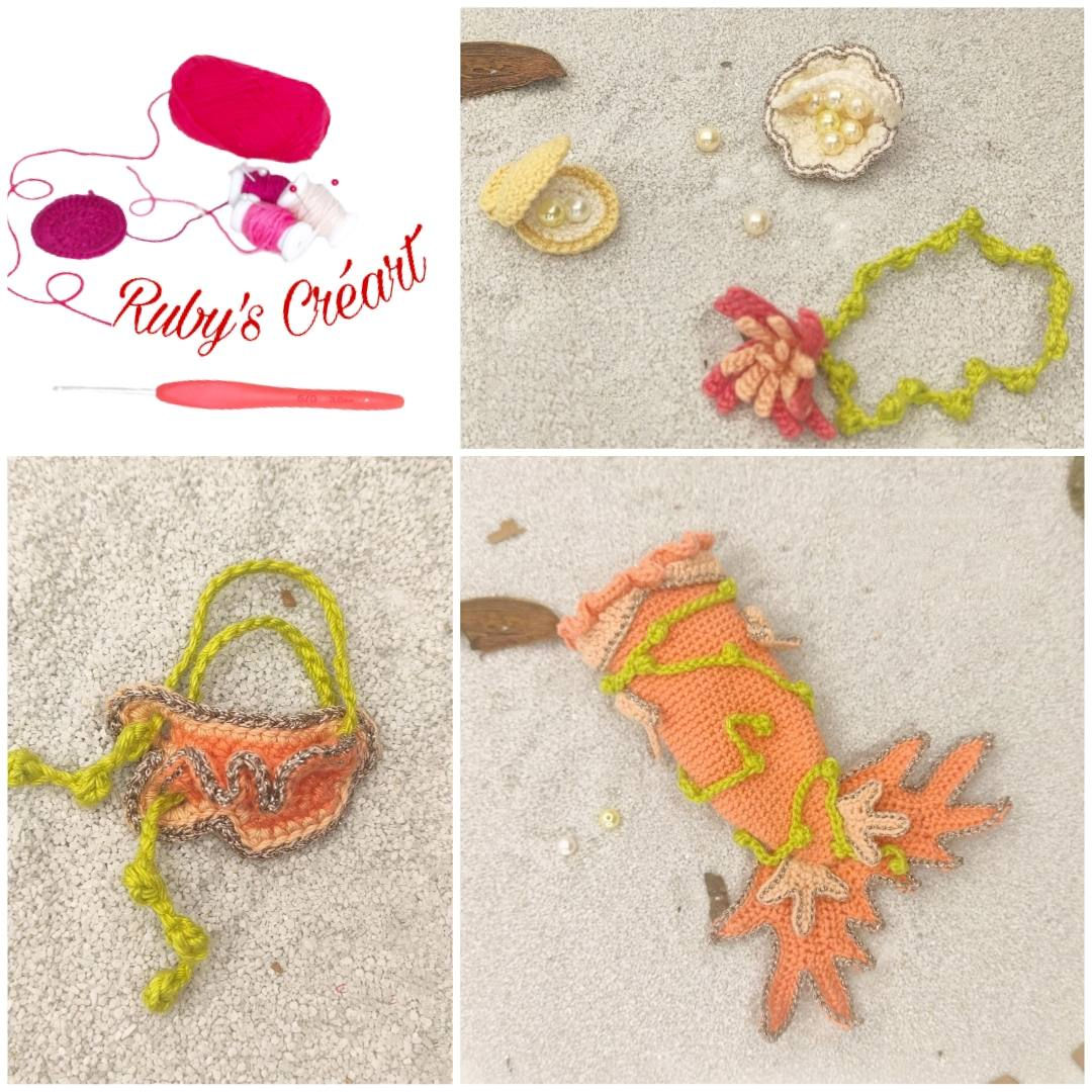 Tutoriel au crochet Tenue sirène complète collection poupée à composer