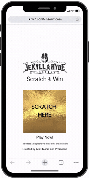 Digital scratch & win for restaurant