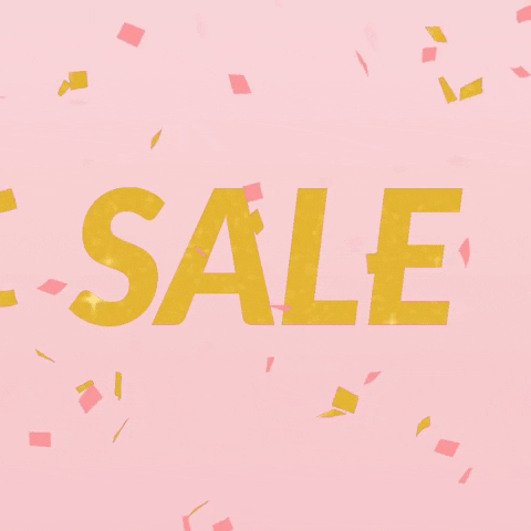 Pink sale animation with confetti