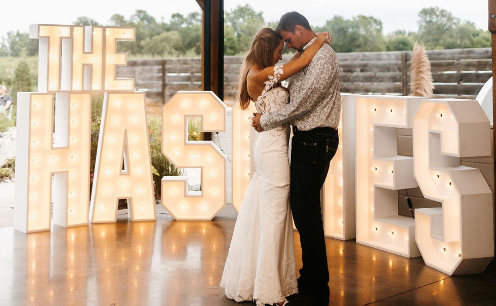 big light up letters for quad cities weddings and events
