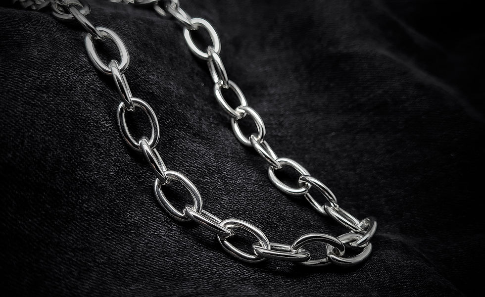 Thumbnail: Hand Forged Heavy Link Chain 925 Sterling Silver