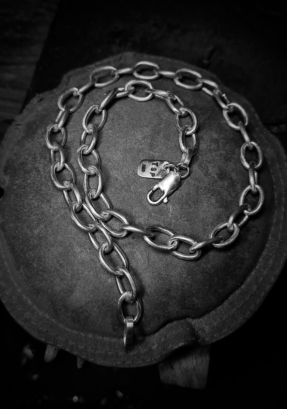 Thumbnail: Hand Forged Heavy Link Chain 925 Sterling Silver