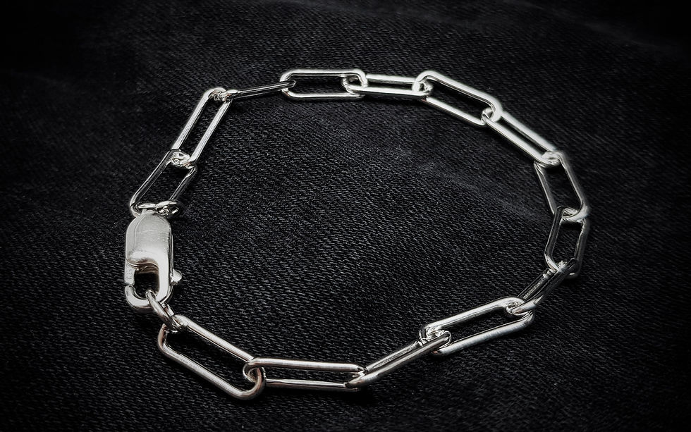 Thumbnail: Long Link Chain Bracelet 925 Sterling Silver
