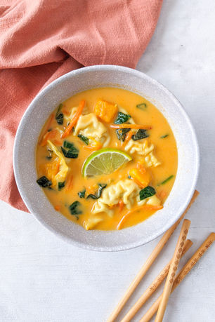 Coconut Curry Dumpling Soup