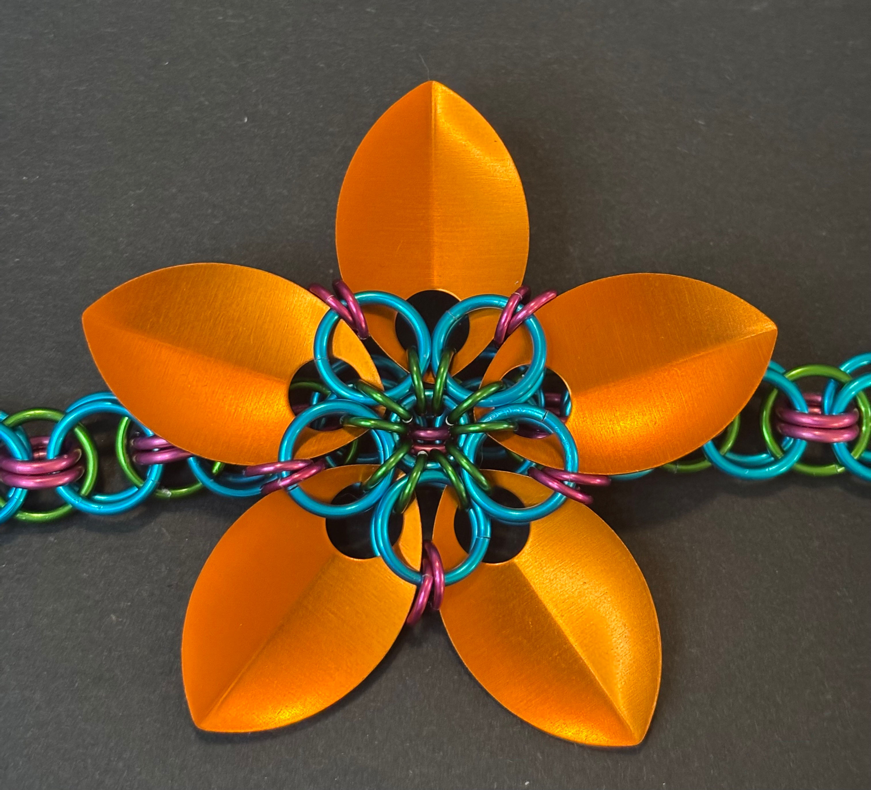 Flower Power Bracelet: Orange