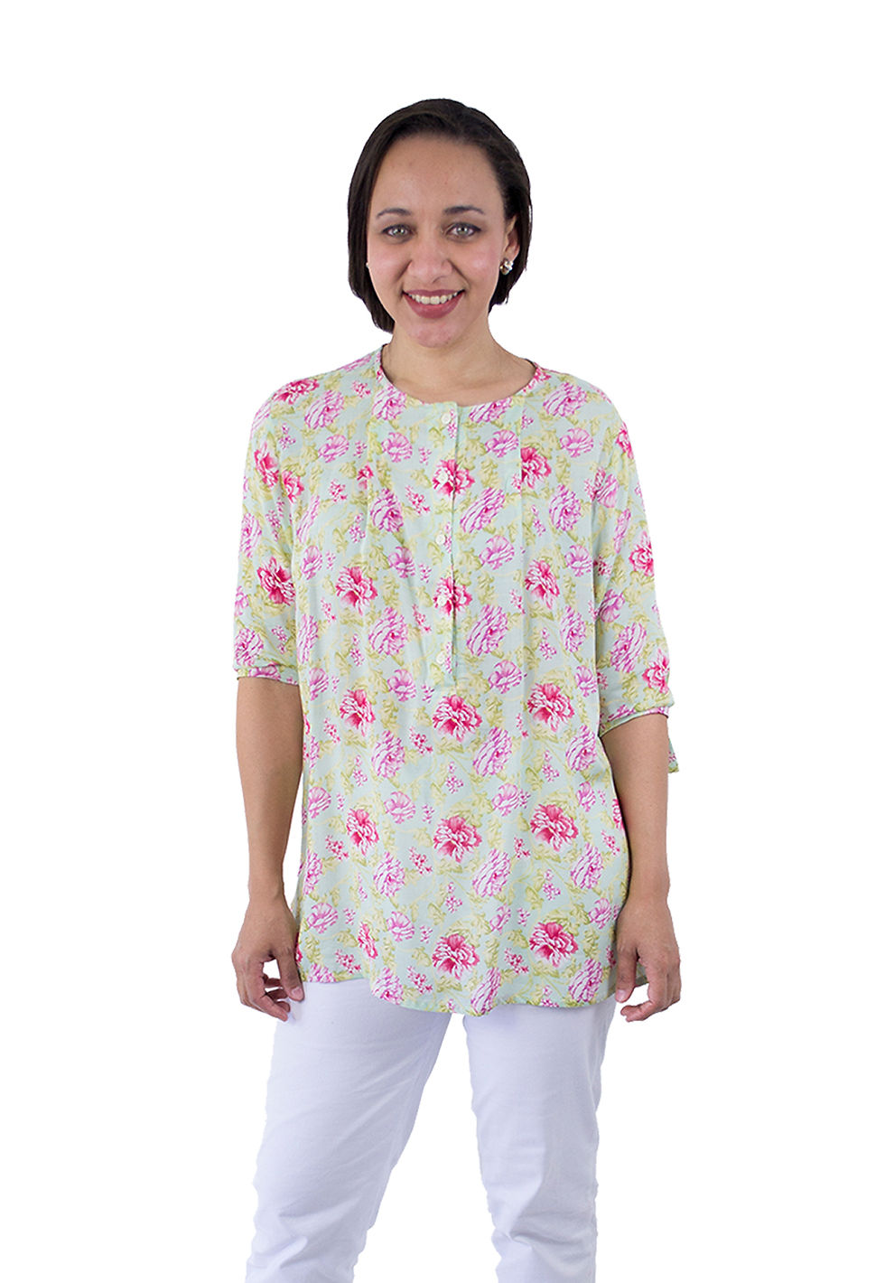 Miniatura: Modelo usando camisa estampada therelli-moda