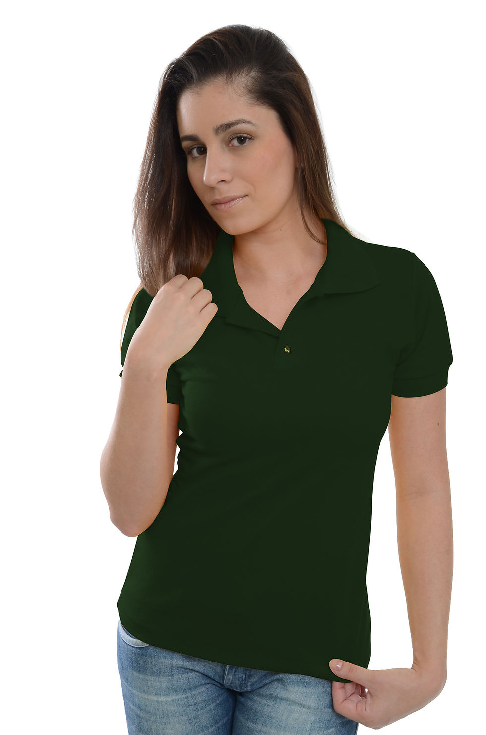 Miniatura: Modelo usando polo verde escura, therelli-moda