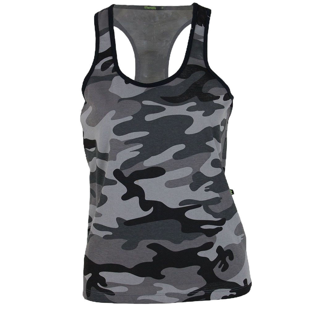 Regata camuflada cinza e preta therelli-moda