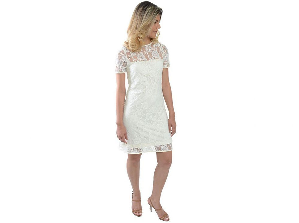 Miniatura: Vestido de renda  offwhite, elegante, therelli-moda