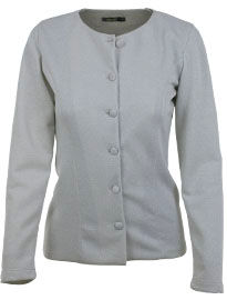 Miniatura: Blusa feminina cinza, botões frontais, manga comprida, therelli-moda