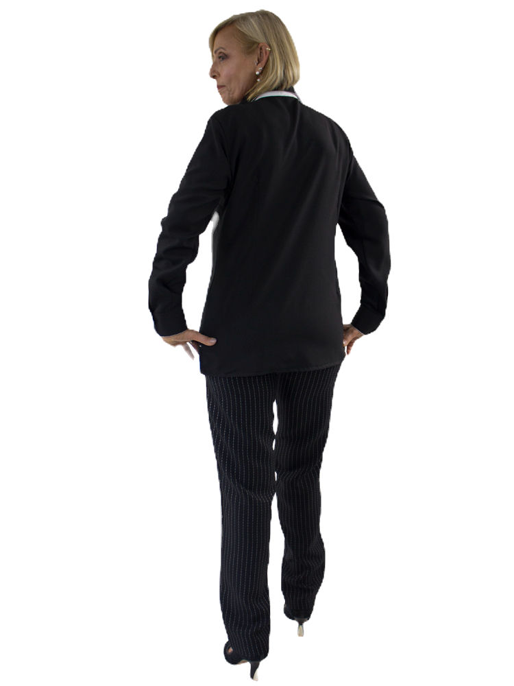 Vestido Bata Casual preto, vista posterior, therelli-moda