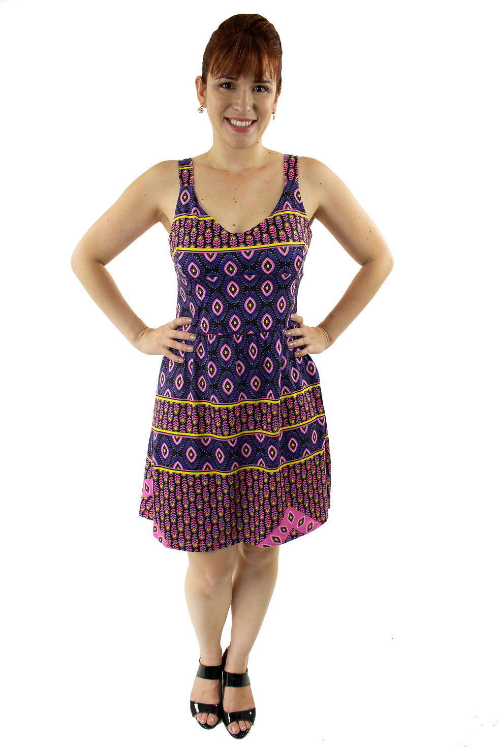 Miniatura: Vestido azul estampado therelli-moda, casual, ótimo para o verão